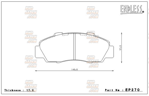 Endless Brake Pads Type MX72 Plus Full Set - NSX NA1 NA2 - RHDJapan